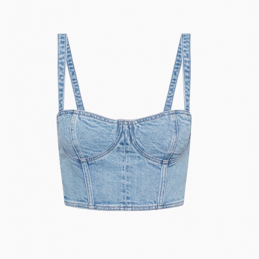 Aritzia Denim Crop Top Bralette Denim Forum, Size L